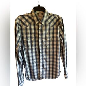 Lucky Brand Men’s Blue/Gray/White Button‎ Up Shirt Size Medium